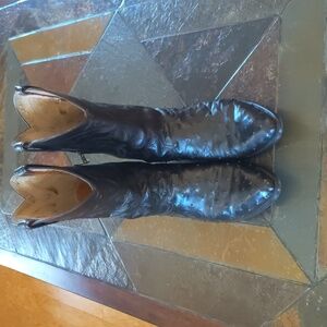 Aguila Black Leather Cowboy Boots